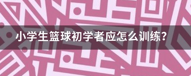 小学生篮球入门训练内容